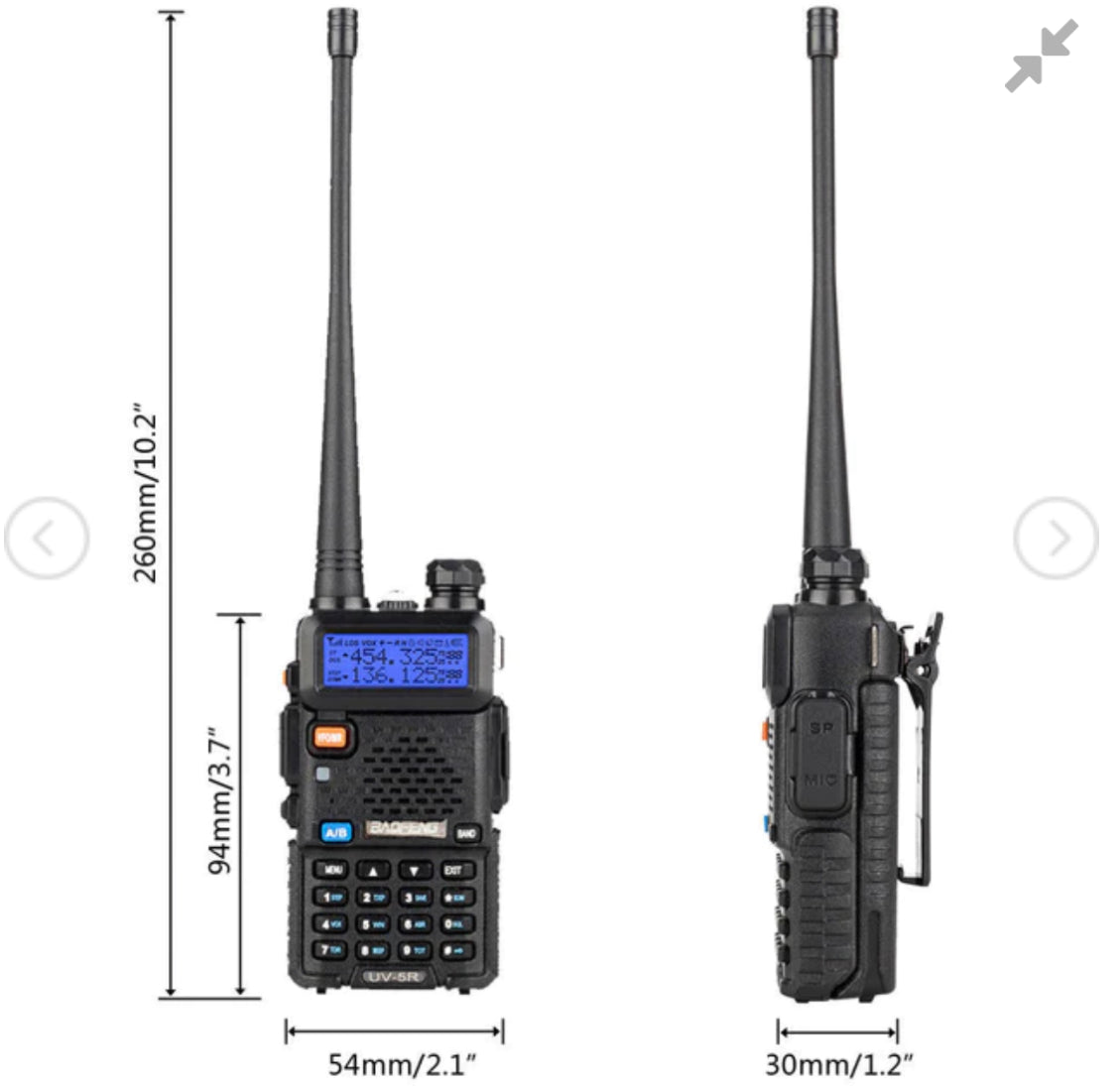 UV-5R 5W Dual Band Radio