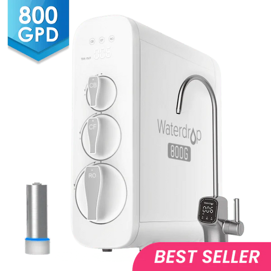 800 GPD Tankless RO System with UV Sterilizing Light and Smart Faucet - Waterdrop G3P800